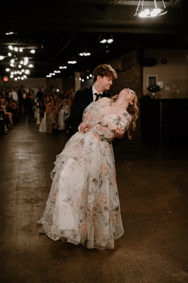 First dance moment at multicultural wedding in Calgary.